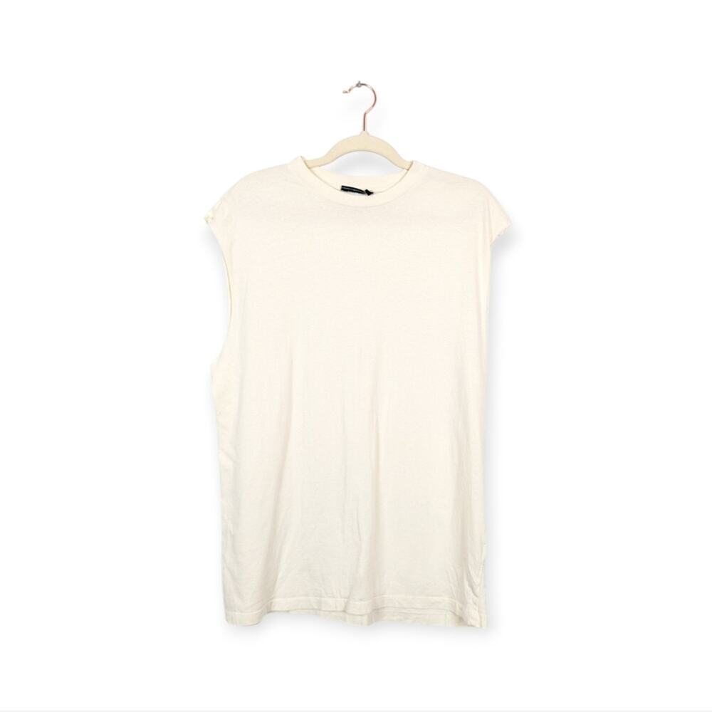 ASOS Design Tank Top S White Oversized Dropped Armhole Vest Casual Minimalist